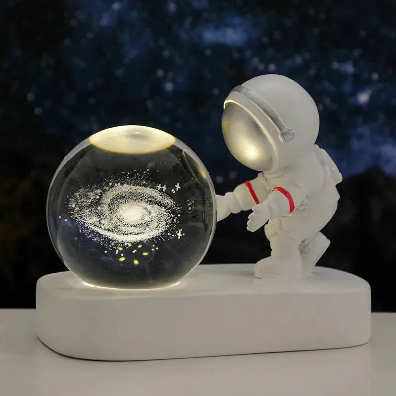 Glowing Planetary Galaxy Astronaut Crystal Ball Night Lights USB Power Warm Bedside Light Brithday Gift Night Lamp - Bellarte Enchanté Glowing Planetary Galaxy Astronaut Crystal Ball Night Lights USB Power Warm Bedside Light Brithday Gift Night Lamp